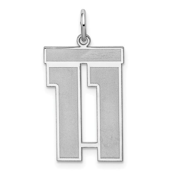 Sterling Silver, Jersey Collection, Large Number 11 Pendant - Picture 1 of 5